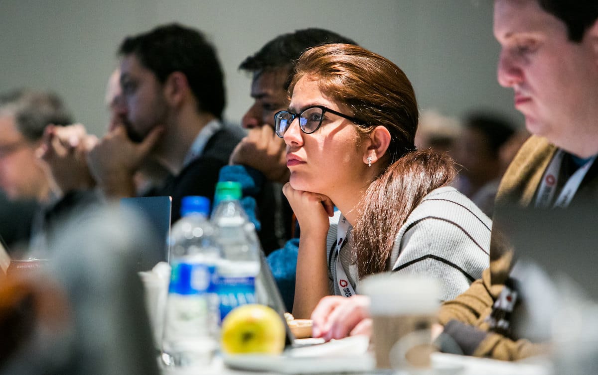 woman at a conference